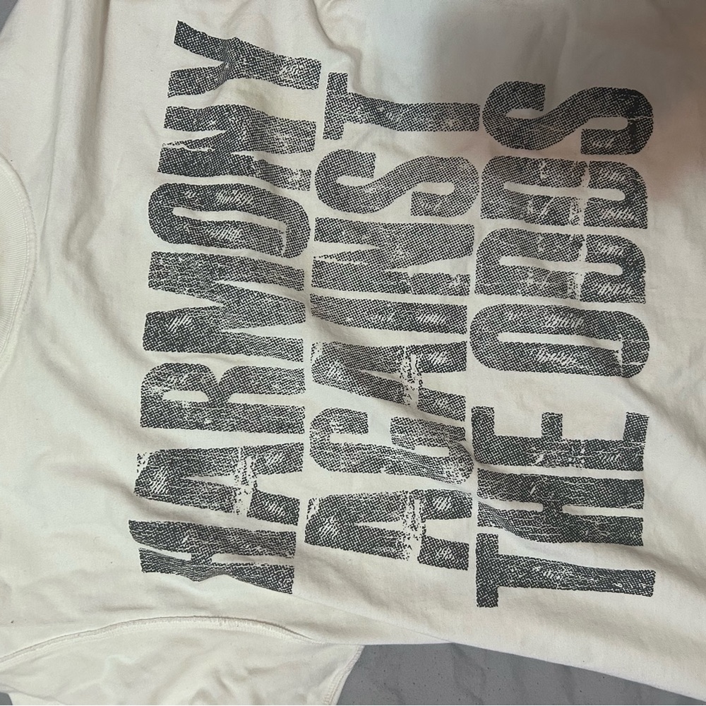 White Graphic Tee with Black Text